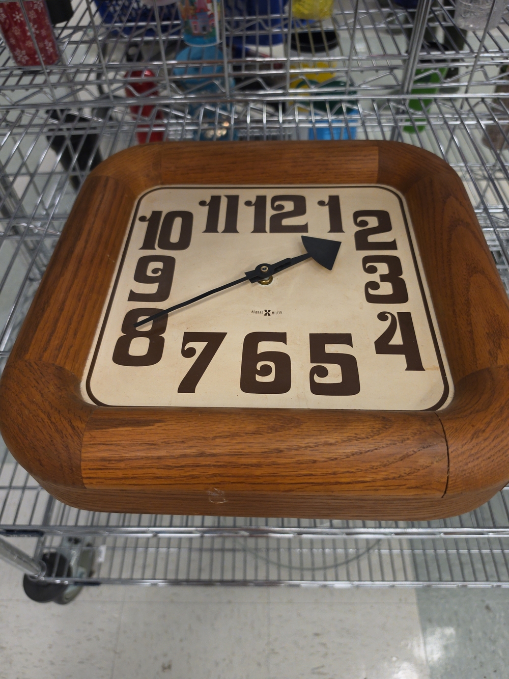 Howard Miller Vintage Style Square Wood Wall Clock - Brown